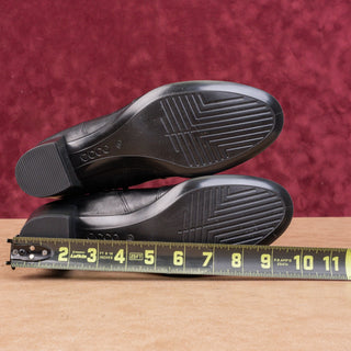 Ecco Women Dress Classic Black Leather Buckle Zip Ankle Boots sz 8-8.5US EUR39