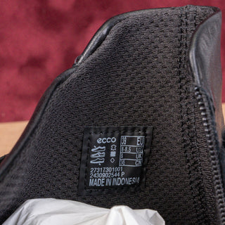 Ecco Women Dress Classic Black Leather Buckle Zip Ankle Boots sz 8-8.5US EUR39