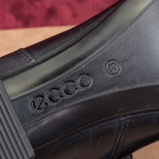 Ecco Women Dress Classic Black Leather Buckle Zip Ankle Boots sz 8-8.5US EUR39