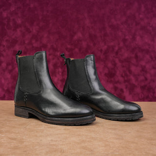 Frye Women Melissa Double Black Leather Lug Sole Chelsea Boots Size 5.5