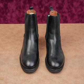 Frye Women Melissa Double Black Leather Lug Sole Chelsea Boots Size 5.5