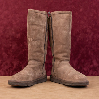 UGG Women Knightsbridge Taupe Suede Sheepskin Lined Tall Knee Boots sz 7