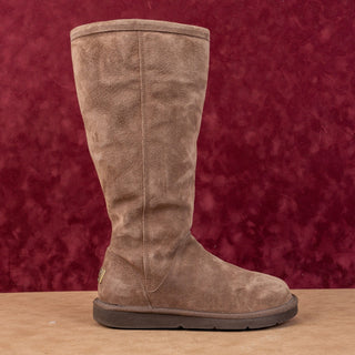 UGG Women Knightsbridge Taupe Suede Sheepskin Lined Tall Knee Boots sz 7