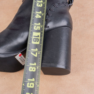 Tory Burch Women Black Leather Slip-on Fashion Block Heel Knee Boots sz 6.5