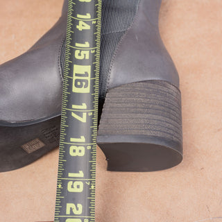 Eileen Fisher Women Destry Grey Leather Stretch Fashion Knee Boots sz 8