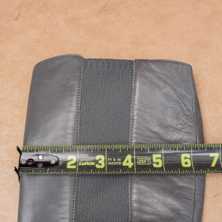 Eileen Fisher Women Destry Grey Leather Stretch Fashion Knee Boots sz 8