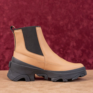 Sorel Women Brex Waterproof Tan Leather Slip-on Chelsea Ankle Boots sz 10