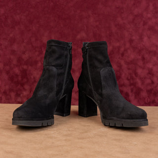 Paul Green Women Half Dressy Office Black Suede Bootie Boots 10US 7.5 AUS
