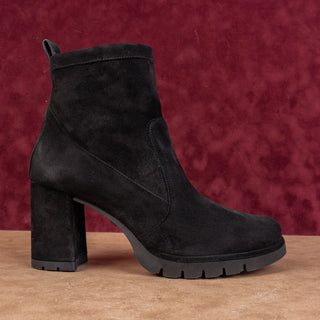Paul Green Women Half Dressy Office Black Suede Bootie Boots 10US 7.5 AUS