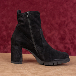Paul Green Women Half Dressy Office Black Suede Bootie Boots 10US 7.5 AUS