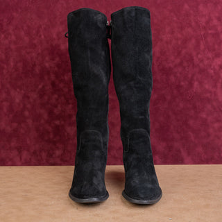 Sofft Women Sharnell Black Suede Back Lace-up Western Riding Boots sz 9