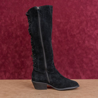 Sofft Women Sharnell Black Suede Back Lace-up Western Riding Boots sz 9