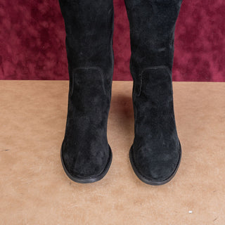 Sofft Women Sharnell Black Suede Back Lace-up Western Riding Boots sz 9