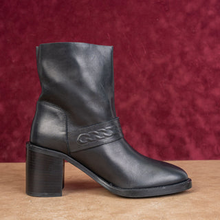 Aquatalia Women Evette Western Strap Boho Chunky Leather Italian Boots sz 7.5
