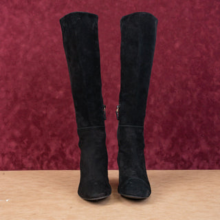 Stuart Weitzman Women Gillian Black Suede Zip Fashion Knee Boots sz 8.5