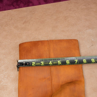 Jeffrey Campbell Women Tan Leather Boho Cottage Camp Slip-on Knee Boots sz 11