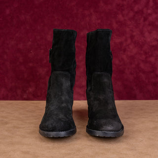 Sofft Women Betty Black Suede Leather Festival Party Mid calf Boots sz 6.5