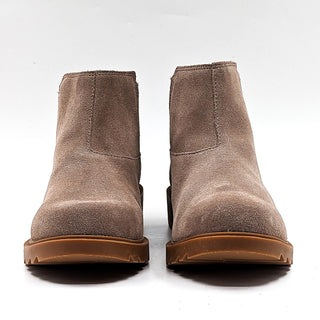 Sorel Women Emelie II Lug Taupe Leather Waterproof Chelsea boots size 10