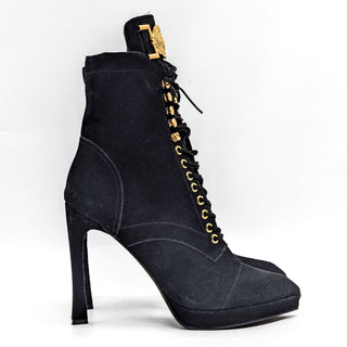 Jeffrey Campbell Women Watch Me Party Heel Black Suede Lace-up Boots size 10