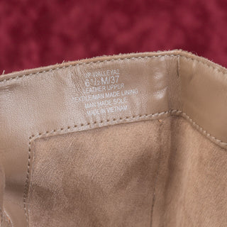 Vince Camuto Women Taupe Suede Moto Festival Party Mid calf Zip Boots sz 6.5