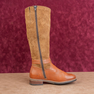 Clarks Women Brown Suede Leather Riding Boho Cottage Fashion Zip Knee Boots sz 6
