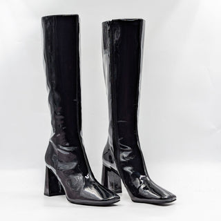 Jeffrey Campbell Women Starring Vegan Patent Leather Retro 60s Tall Boots size 8