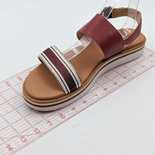 Timberland Women Adley Leather Burgundy Buckle Leather Sandals Size 11