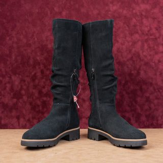 Blondo Women Kray Waterproof Black Suede Slouch Riding Knee Boots sz 8.5