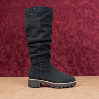 Blondo Women Kray Waterproof Black Suede Slouch Riding Knee Boots sz 8.5