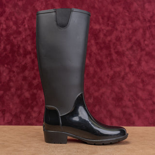 Tommy Hilfiger Wmn Black Festival Farm Riding Wellies Rubber Rain Boots sz 7