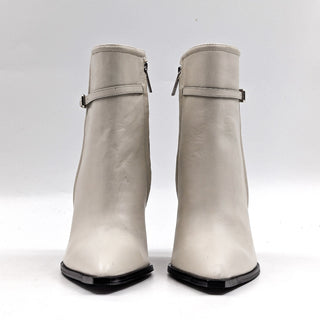 Reiss Women Ada White Leather Dress Office Ankle Boots size 7US EUR 38