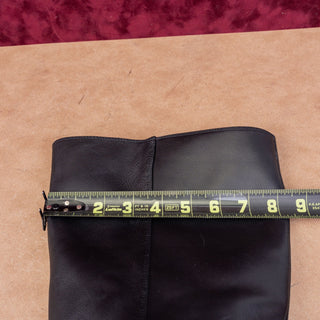 Nordstrom Women Turner Wide Calf Black Leather Western Zip fashion knee Boots 11