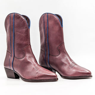 Free People Women Borderline Purple Leather Western Cowboy Boots 8US EUR 38