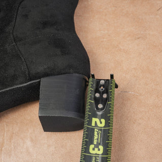 Jack Rogers Women Rayline Retro Black Faux Suede Tall Zip Knee Boots sz 6