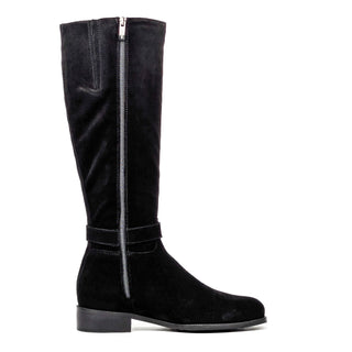 La Canadienne Women Siana Black Suede Waterproof Buckle Zip Knee Boots size 8