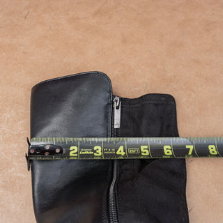 Aquatalia Wmn Mat Black Italian Leather Zip Weatherproof Riding Lug Boots 10.5