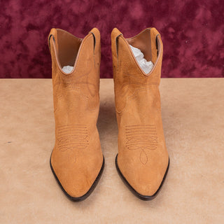 Schutz Women Brown Suede Cowboy Western Pointy toe Party Zip Boots sz 8.5