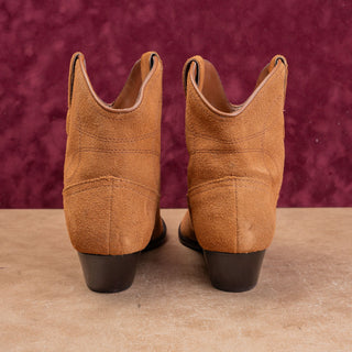 Schutz Women Brown Suede Cowboy Western Pointy toe Party Zip Boots sz 8.5