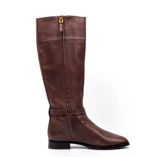 Tory Burch Wmn Everly Signature Leather Brown Equestrian Riding Tall Boots 8.5