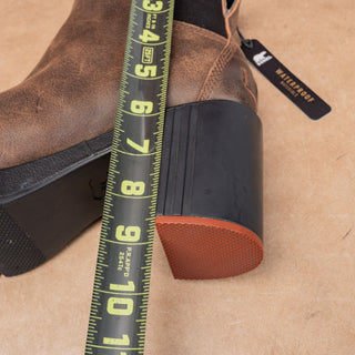 Sorel Wmn Blake Distressed SlipBrown Leather Stacked Heel Chelsea Boots sz 10
