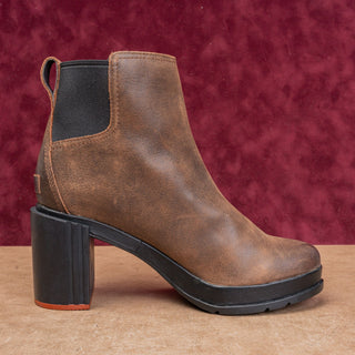Sorel Wmn Blake Distressed SlipBrown Leather Stacked Heel Chelsea Boots sz 10