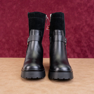 Blondo Women Rebel Waterproof Black Leather Moto Biker Ankle Boots size 8.5