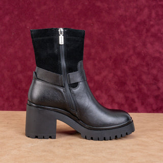 Blondo Women Rebel Waterproof Black Leather Moto Biker Ankle Boots size 8.5