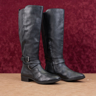 Sam Edelman Women Pansy Equestrian Riding Wide Calf Black Leather Boots sz 8