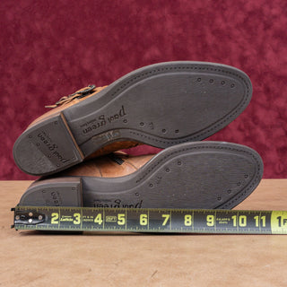 Paul Green Women Wyatt Brown Leather Zip Moto Biker Ankle Boots sz 10US UK 7.5