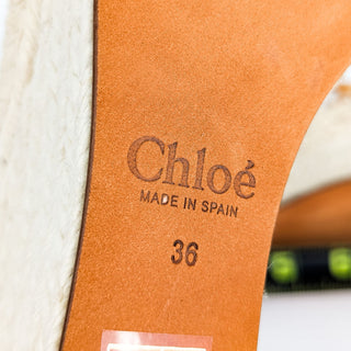 Chloe Wmn Lauren Grommet Brown Suede Espedrille Platform Wedges 6US EUR36