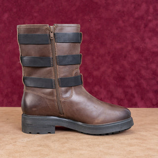 Lucky Brand Wmn Cheviss Brown Leather Zip Moto Ankle Boots 8.5US EUR 39.5