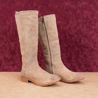 Sofft Wmn Blum Tan Distress Suede Comfortable Western Riding Knee Boots size 9.5