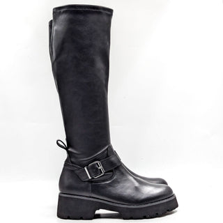 Blondo Women Vienna Flexible Waterproof Black Leather Moto Biker Boots size 7.5