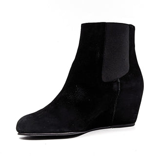 Stuart Weitzman Women Black Suede Dressy Office Wedge Ankle boots size 9.5